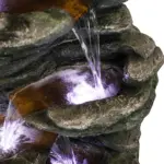 40.5” Rocks Outdoor Water Fountain - 6-Tiers Cascading Waterfall