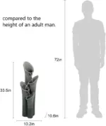 33.5"H-Bell 4-Tier Cascading Floor Rock Water Outdoor Fountain with LED Lights