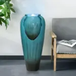 30.7-in H Concrete Jar Outdoor/indoor Fountain with LED light