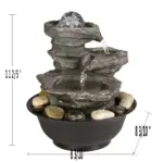 4-Tiered Cascading Resin-Tabletop Indoor Fountain with Glass Ball