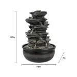 6-Tiered Resin Stacked Rock Indoor Tabletop Fountain-15.7"H