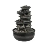 6-Tiered Resin Stacked Rock Indoor Tabletop Fountain-15.7"H