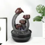 5-Tiered Resin Indoor Tabletop Fountain with LED Lights-15.7"H