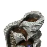 Resin Stacked Rock Tabletop Indoor Fountain with LED Lights- 15.7" H