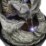 Resin Stacked Rock Tabletop Indoor Fountain with LED Lights- 15.7" H