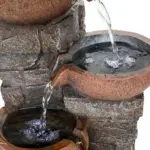 4-Tiered Resin Bowl Indoor Tabletop Fountain with LED Light-15.7"H