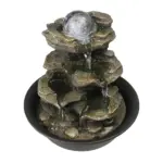 Rock Tabletop Indoor Fountain with LED Lights-8.3"H