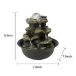 Rock Tabletop Indoor Fountain with LED Lights-8.3"H