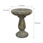 18.1" H Antique-Style Birdbath for Freestanding Distressed for Patio, Yard, and Outdoor Decor