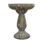 18.1" H Antique-Style Birdbath for Freestanding Distressed for Patio, Yard, and Outdoor Decor